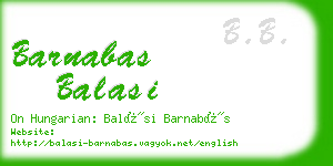 barnabas balasi business card